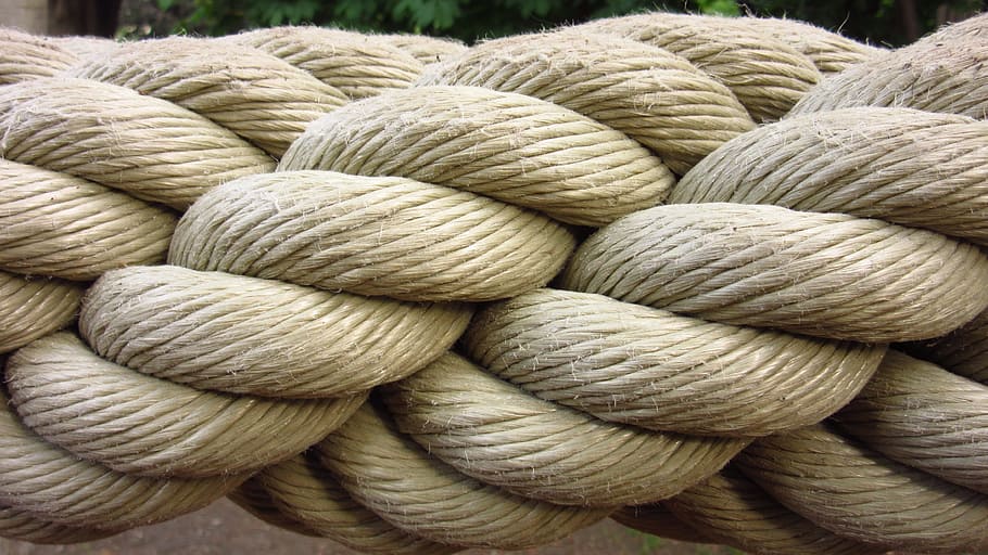 photo of beige rope, ropes, twisted, dew, close, helix, pattern HD wallpaper