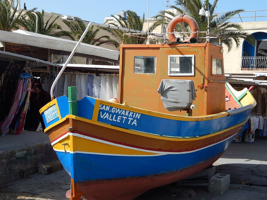 marsaxlokk, malta, fisheries, boat, fishing boat, port, wooden boat, HD wallpaper