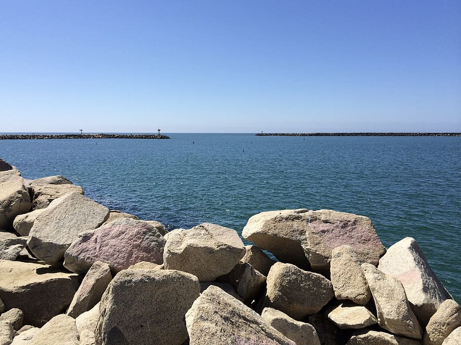 Jetty, Harbor, Rocks, Water, Sea, Pier, travel, ocean, sky HD wallpaper