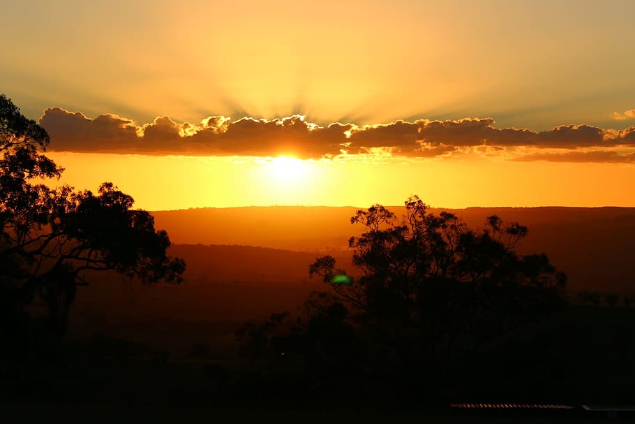 Sunset, Bathurst, Australia, nature, dusk, orange Color, sunlight HD wallpaper