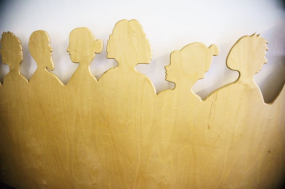background, heads, abstract, upper body, design, graphic, indoors HD wallpaper
