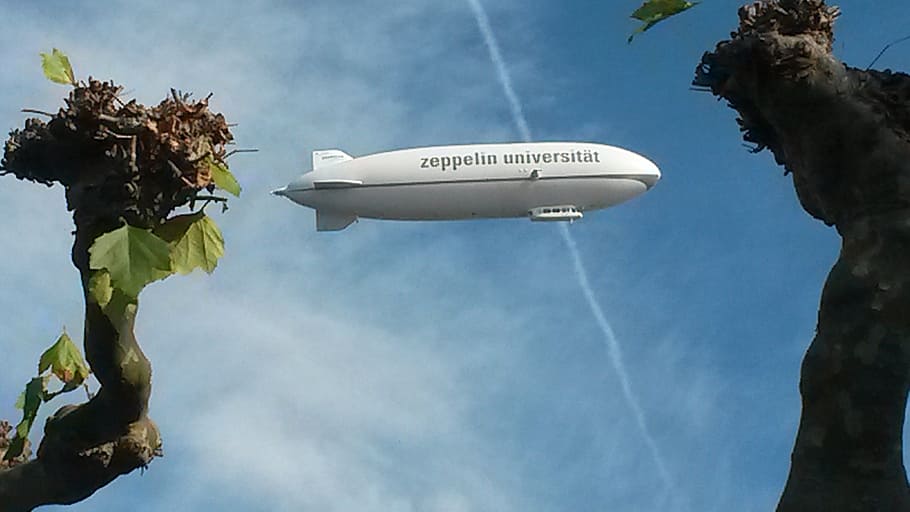 zeppelin, airship, sky, lake constance, float, friedrichshafen, HD wallpaper