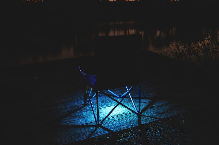 black chair on brown parquet flooring, untitled, dark, night HD wallpaper