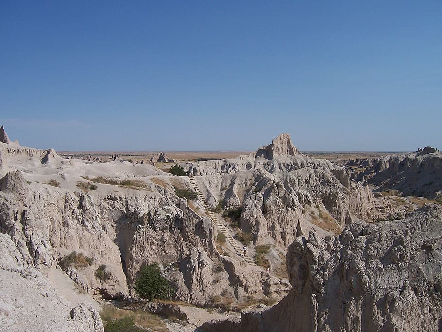 badlands, arid, desolate, desert, nature, park, geological HD wallpaper