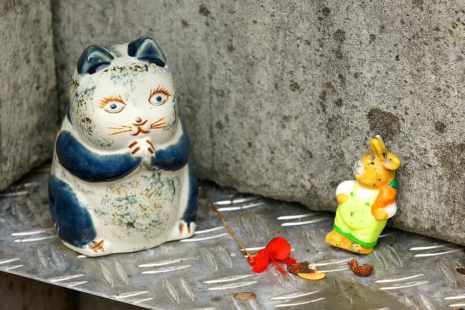 cat, hare, deco, figure, art, supplement, representation, no people HD wallpaper