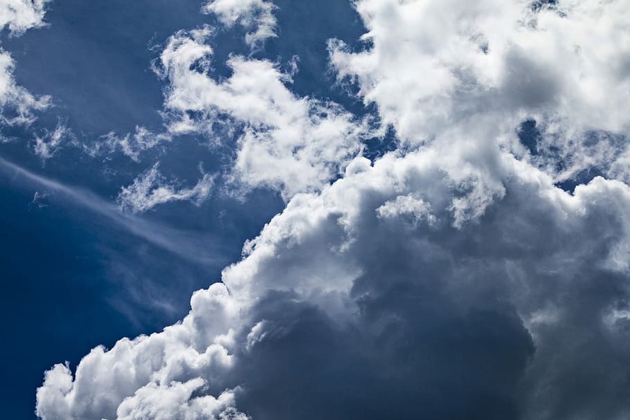low-angle view of cirro-cumulus clouds, weather, sky, summer HD wallpaper
