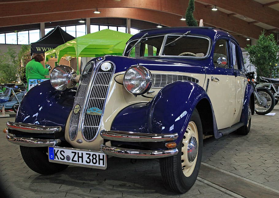 oldtimer, old car, bmw, classic, automotive, rarity, blue, vintage car automobile HD wallpaper