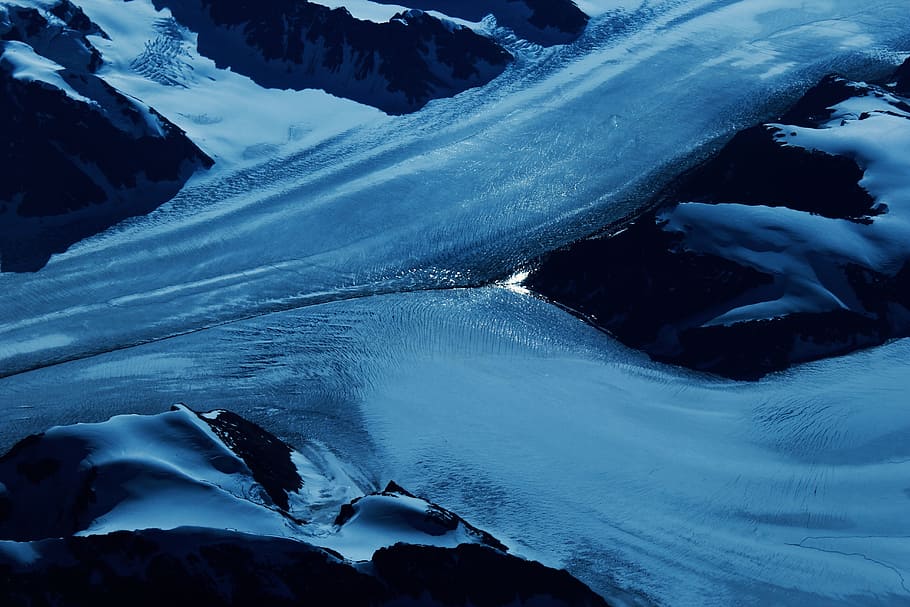 blue, snow, winter, mountain, cold, cold temperature, beauty in nature HD wallpaper