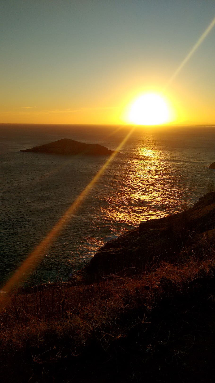 sunset, mar, sol, eventide, nature, holidays, landscape, brazil HD wallpaper