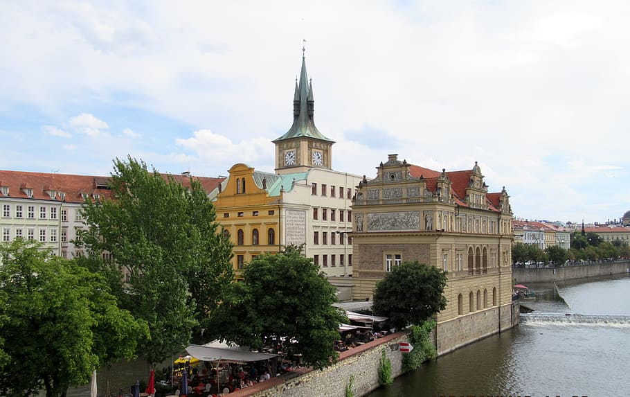 prague, vltava, buildings, building exterior, built structure HD wallpaper