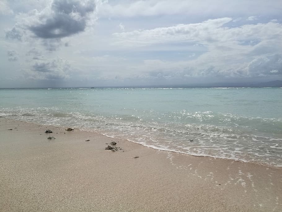 Beach, Blue Sky, White Cloud, sea, nature, sand, beauty in nature HD wallpaper