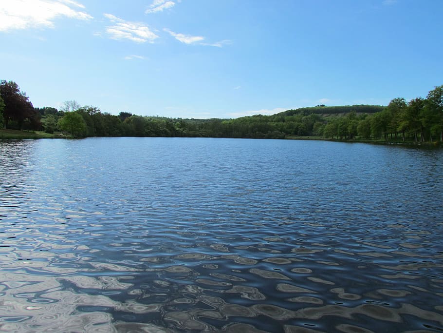 lake, blue, outlook, water, tranquility, sky, tranquil scene HD wallpaper