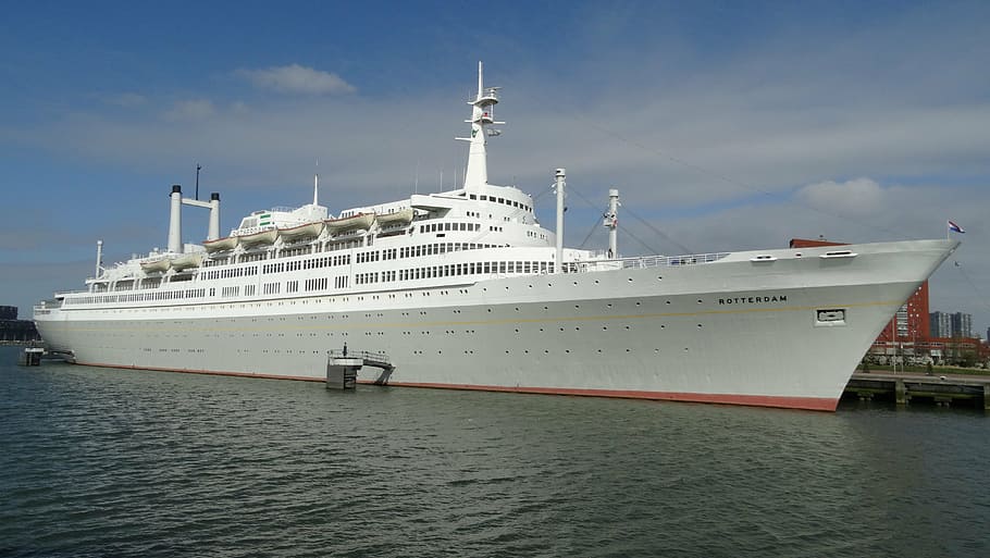 ss rotterdam, steam ship, cruise, nautical vessel, water, transportation, HD wallpaper