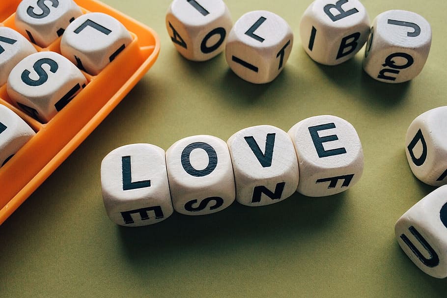 HD wallpaper: love, game, letters, recreation, alphabet, chance, cube, dice  | Wallpaper Flare