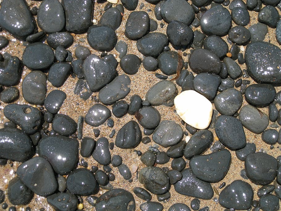 stones, pebble, beach, background, pattern, brown, black, pebbles HD wallpaper