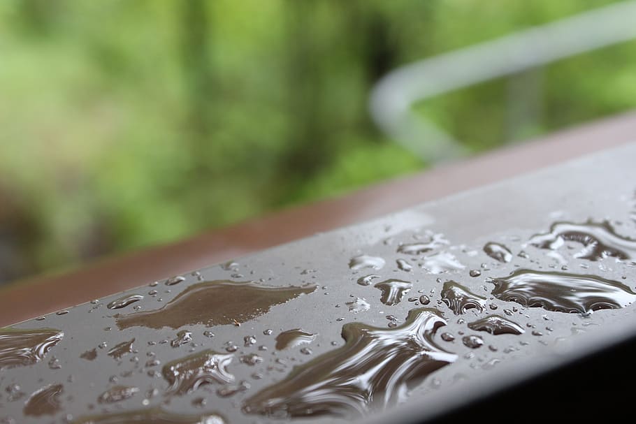 rain, dew, water stains, wet, no people, focus on foreground HD wallpaper