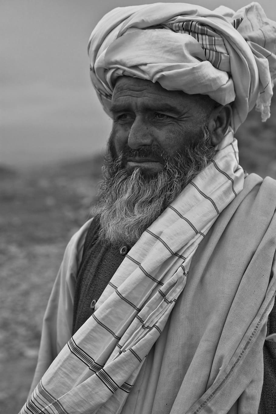 Man, Old, Afghanistan, Person, thoughtful, turban, portrait