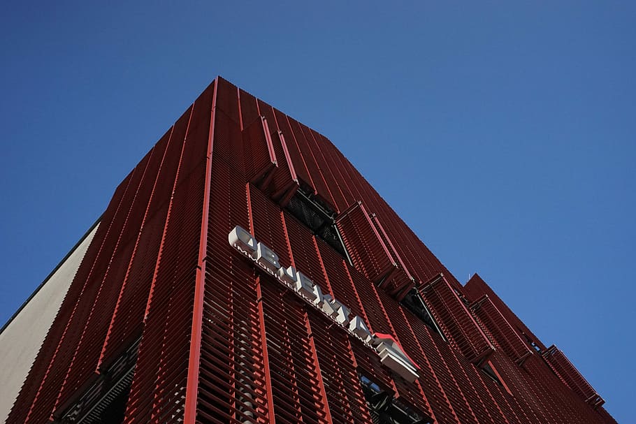 Home, Building, Architecture, Facade, red, ulm, new center HD wallpaper