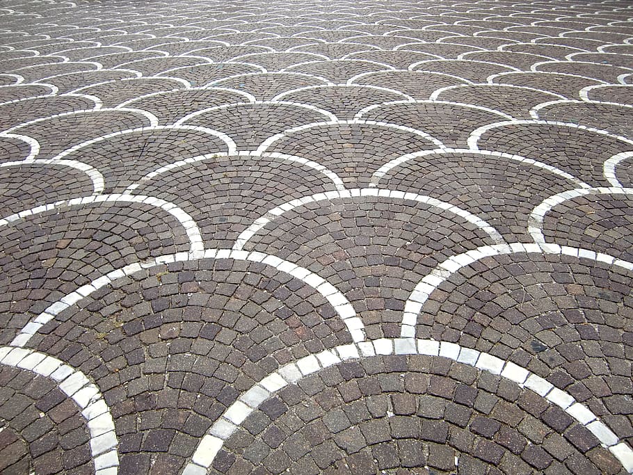 brown brick flooring, pavement surface, paving stones, texture HD wallpaper