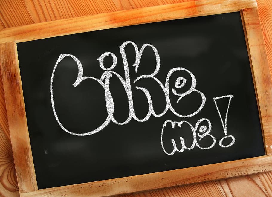 Bike me text on black board, like, school, facebook, chalk HD wallpaper
