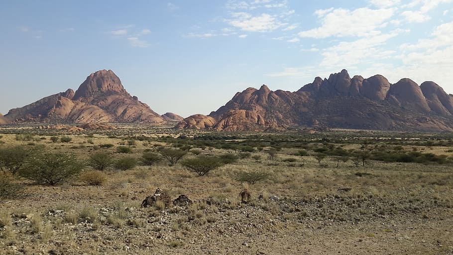brown mountain during daytime, spitzkoppe, namibia, africa, desert, HD wallpaper