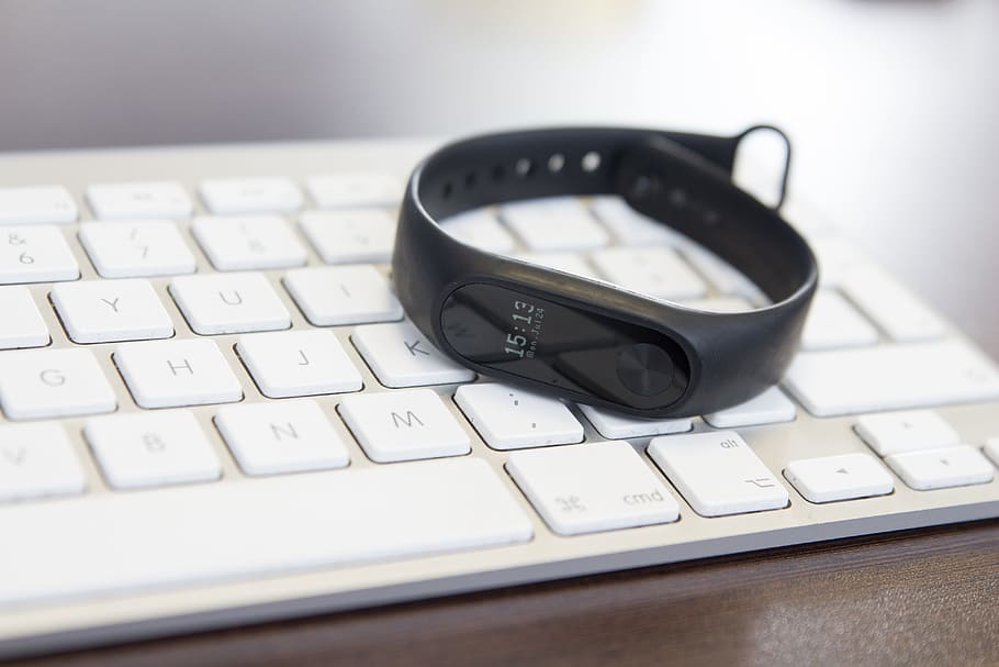 miband2, apple, xiaomi, keyboard, light, white, black, watch HD wallpaper