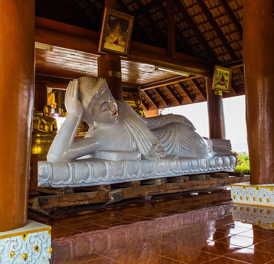 Buddah, Lying, Temple, Complex, temple complex, north thailand, HD wallpaper