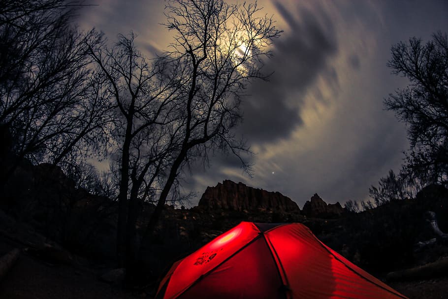 camping, clouds, dark, dawn, dusk, evening, landscape, light HD wallpaper