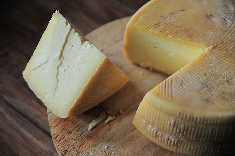sliced cheese on brown surface, solid, food, nutrition, food and drink HD wallpaper