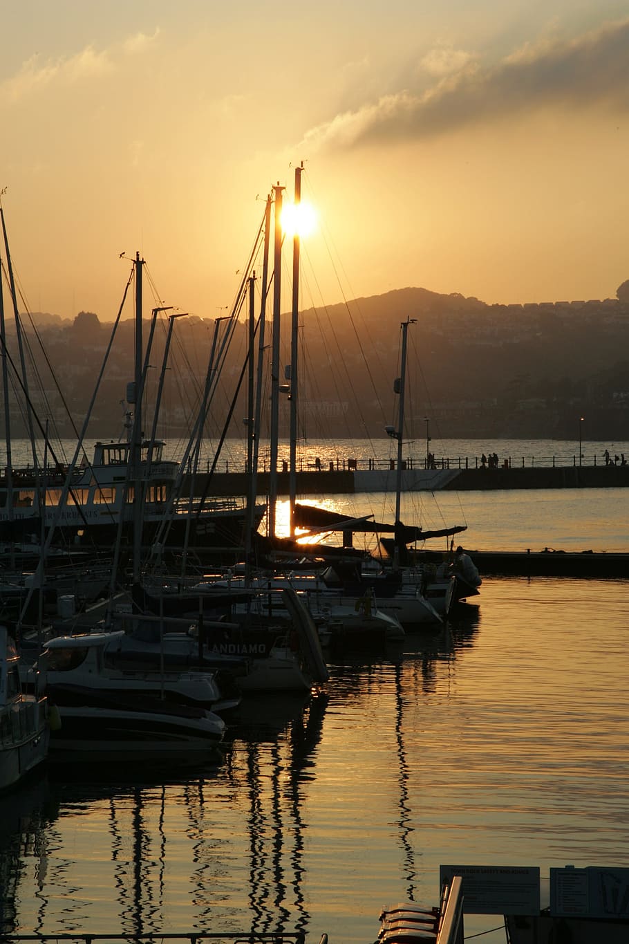 sunset, water, summer, ocean, vacation, ship, tourism, sunrise HD wallpaper