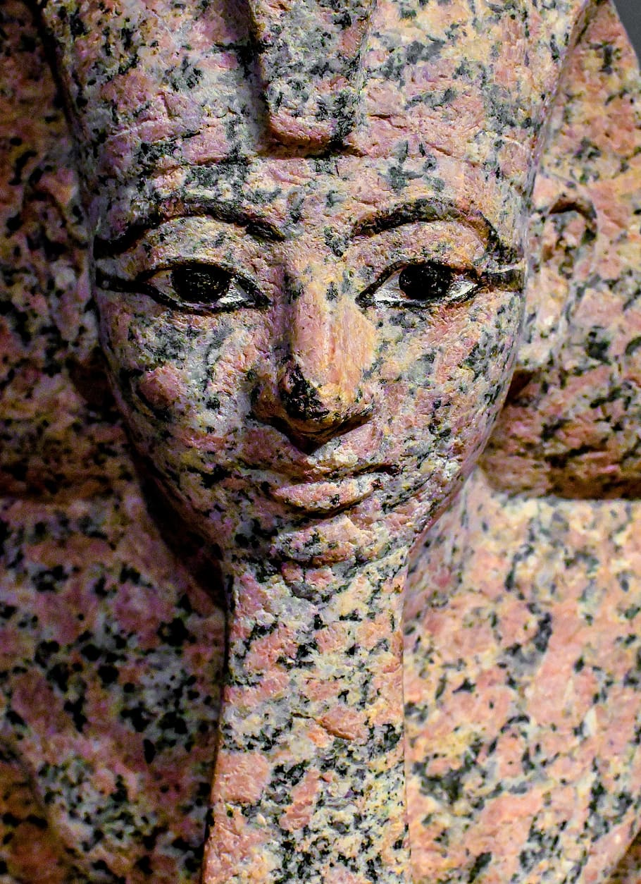 sculpture, statue, art, face, ancient, egyptian, museum, culture HD wallpaper