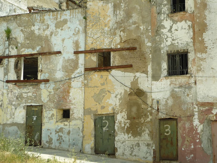 ruin, state, uninhabitable, uninhabited, restore, facades, houses HD wallpaper