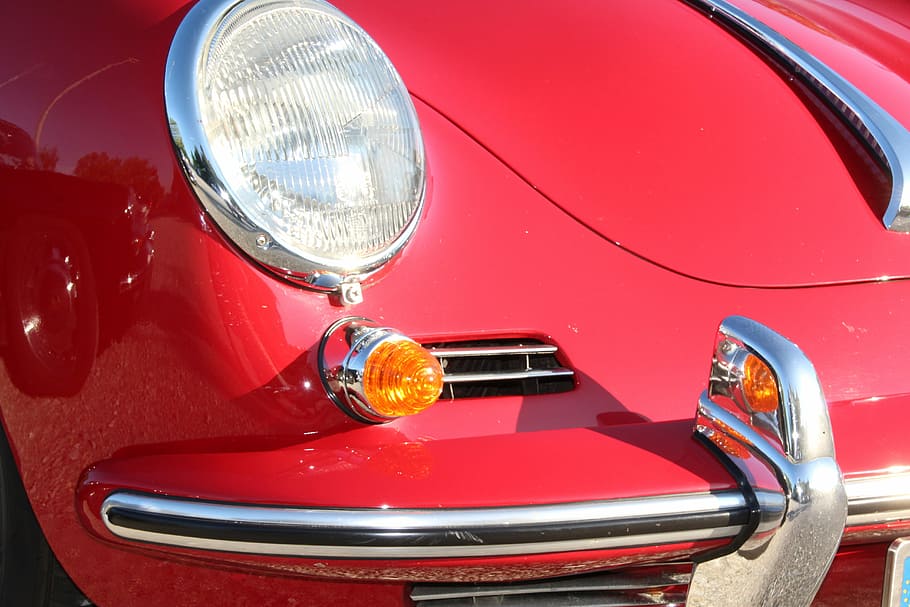 Porsche, Red, Front, Headlight, front headlight, car, transportation HD wallpaper