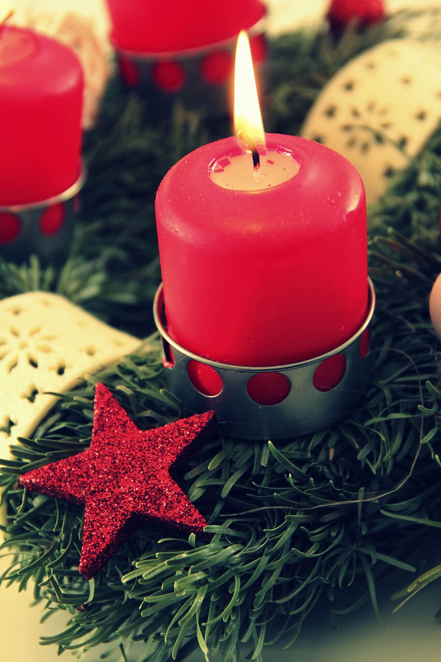 advent, candle, candlelight, christmas, decoration, flame, xmas HD wallpaper