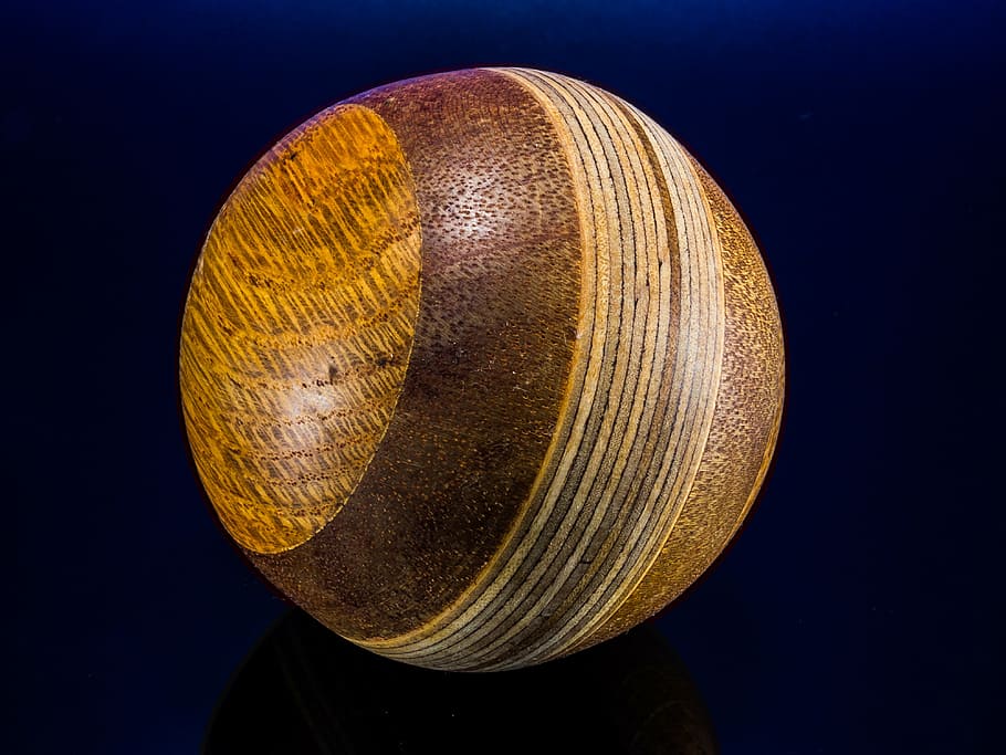 wooden ball, turned, hand labor, studio shot, indoors, close-up HD wallpaper