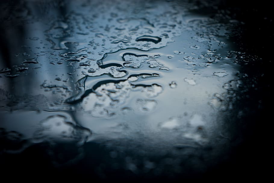 selective focus photography of water on mirror, rain, drip HD wallpaper