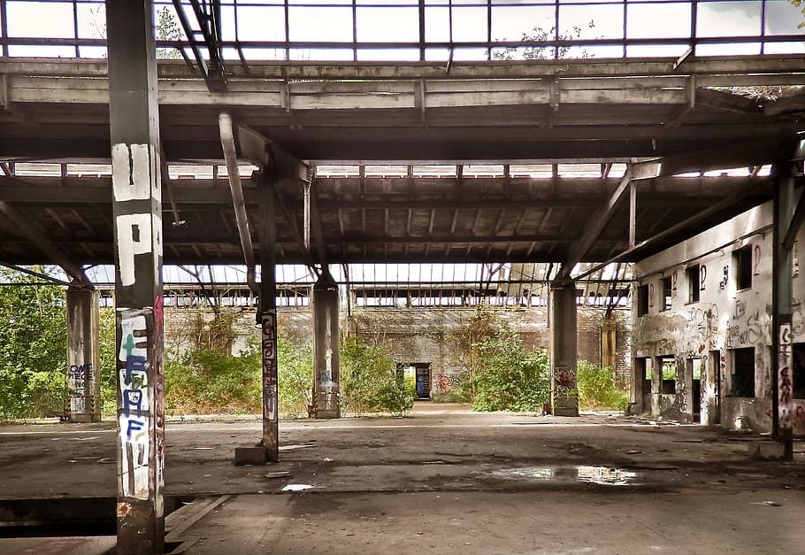 Lost, Old, Decay, Ruin, lost places, railway depot, train, train hall