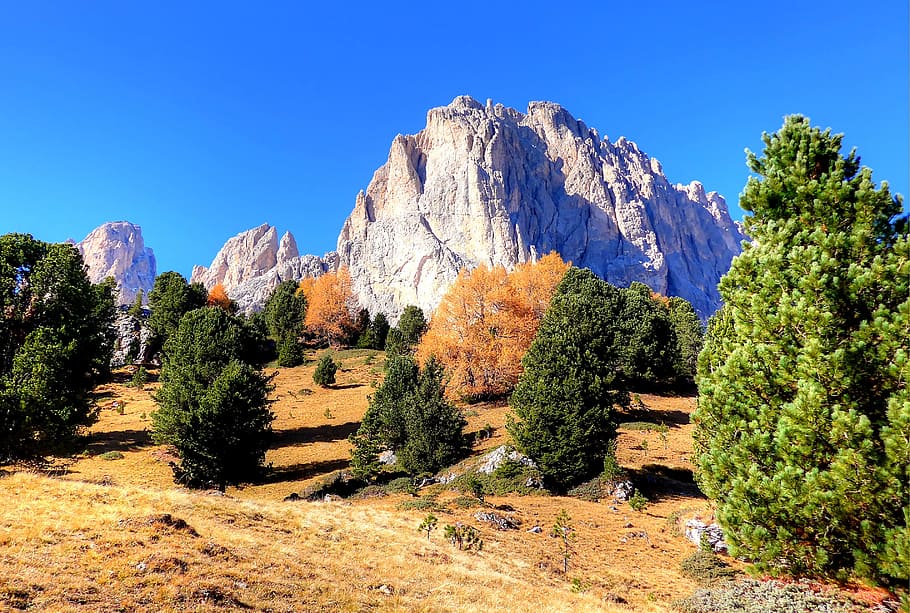 dolomites, mountains, italy, south tyrol, alpine, val gardena, HD wallpaper