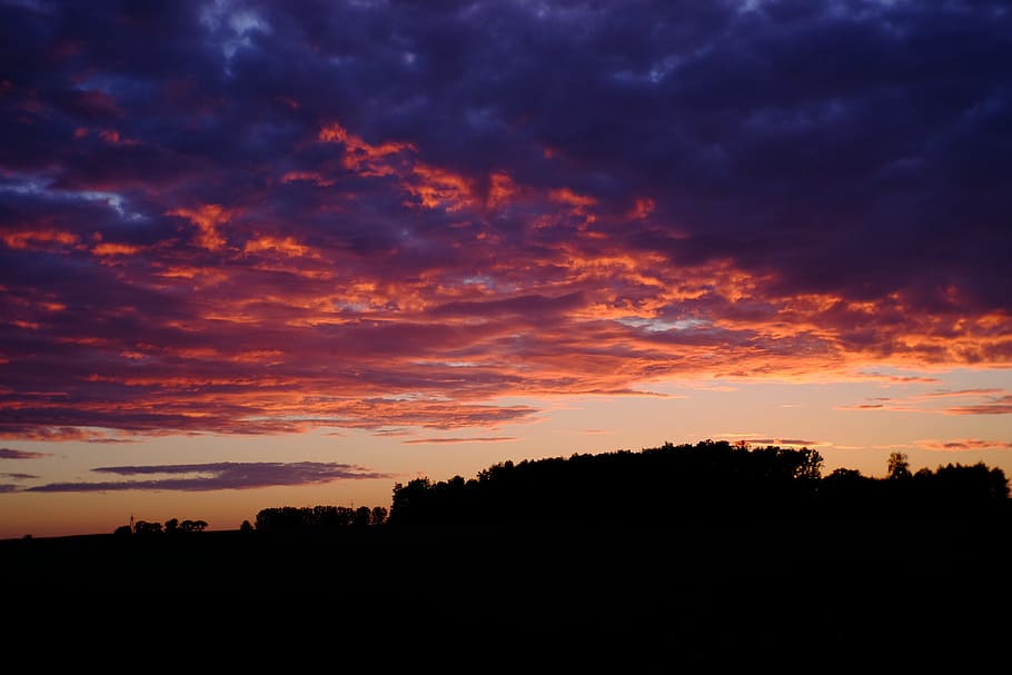 dawn, nature, sky, clouds, backlit, dusk, environment, idyllic HD wallpaper