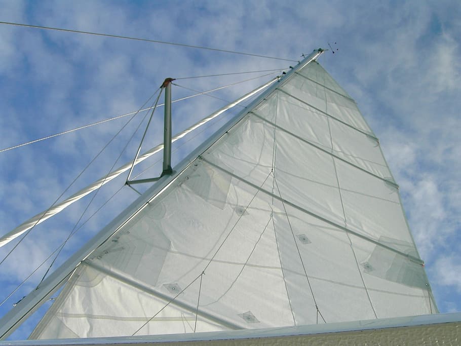 Sailing Boat, Wind, Sky, blue white, clouds, cloud - sky, day HD wallpaper