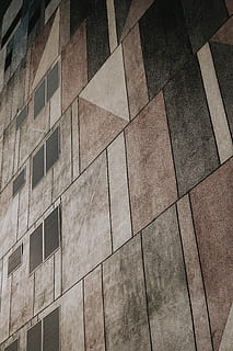 brown and black high-rise building wall, gray and beige geometrical surface HD wallpaper