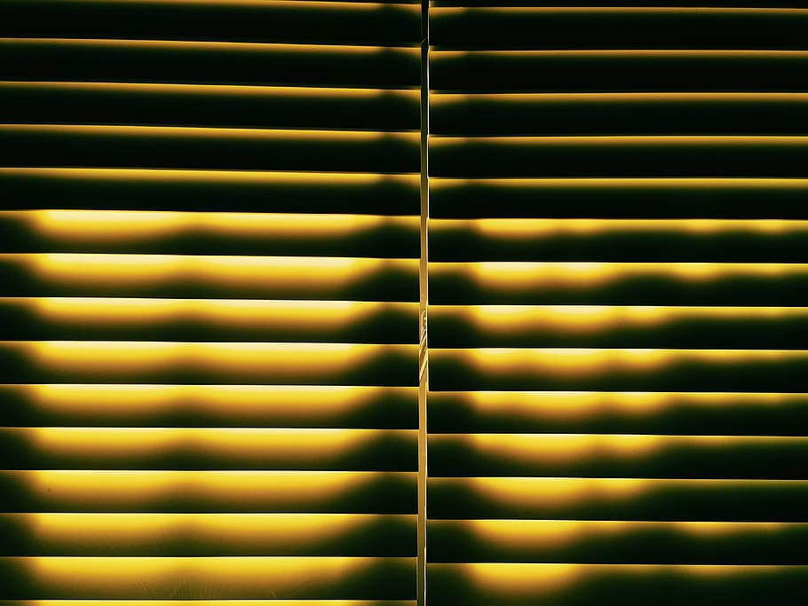 window blinds, yellow, light, room, house, no people, full frame HD wallpaper