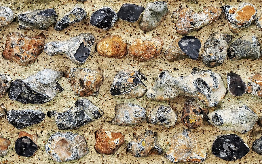 flint, wall, stone, knapped, building, coarse, course, mortar HD wallpaper