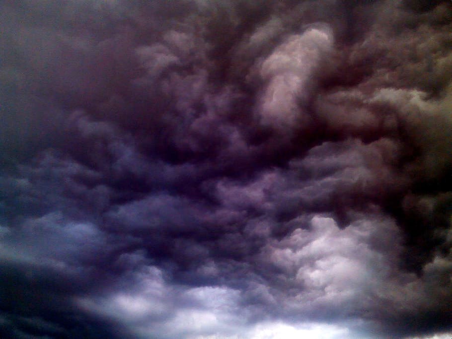 photography of cumulu nimbus clouds, sky, blue, thunderstorm HD wallpaper