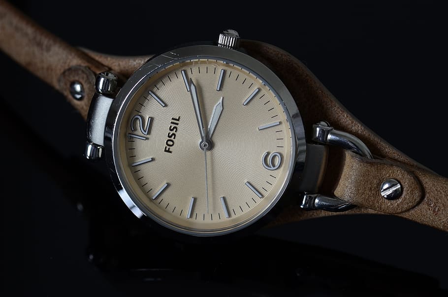 watch, time, seconds, pointers, clock, black background, studio shot HD wallpaper