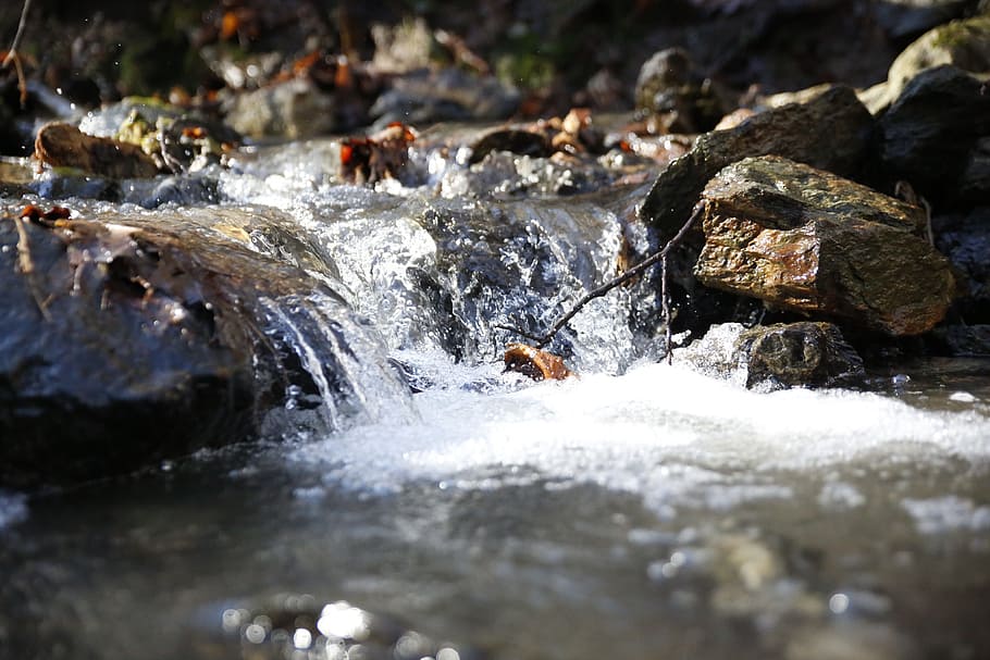 Nature, River, Stream, Water, Mountain, waterfalls, outdoors HD wallpaper