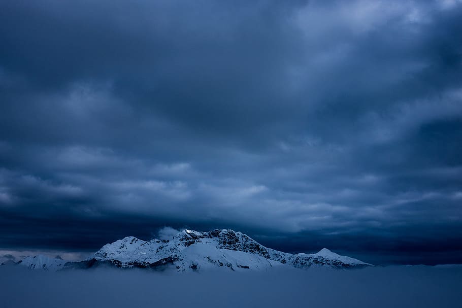 snow-covered mountain, snow covered mountain, nature, cloud - Sky HD wallpaper