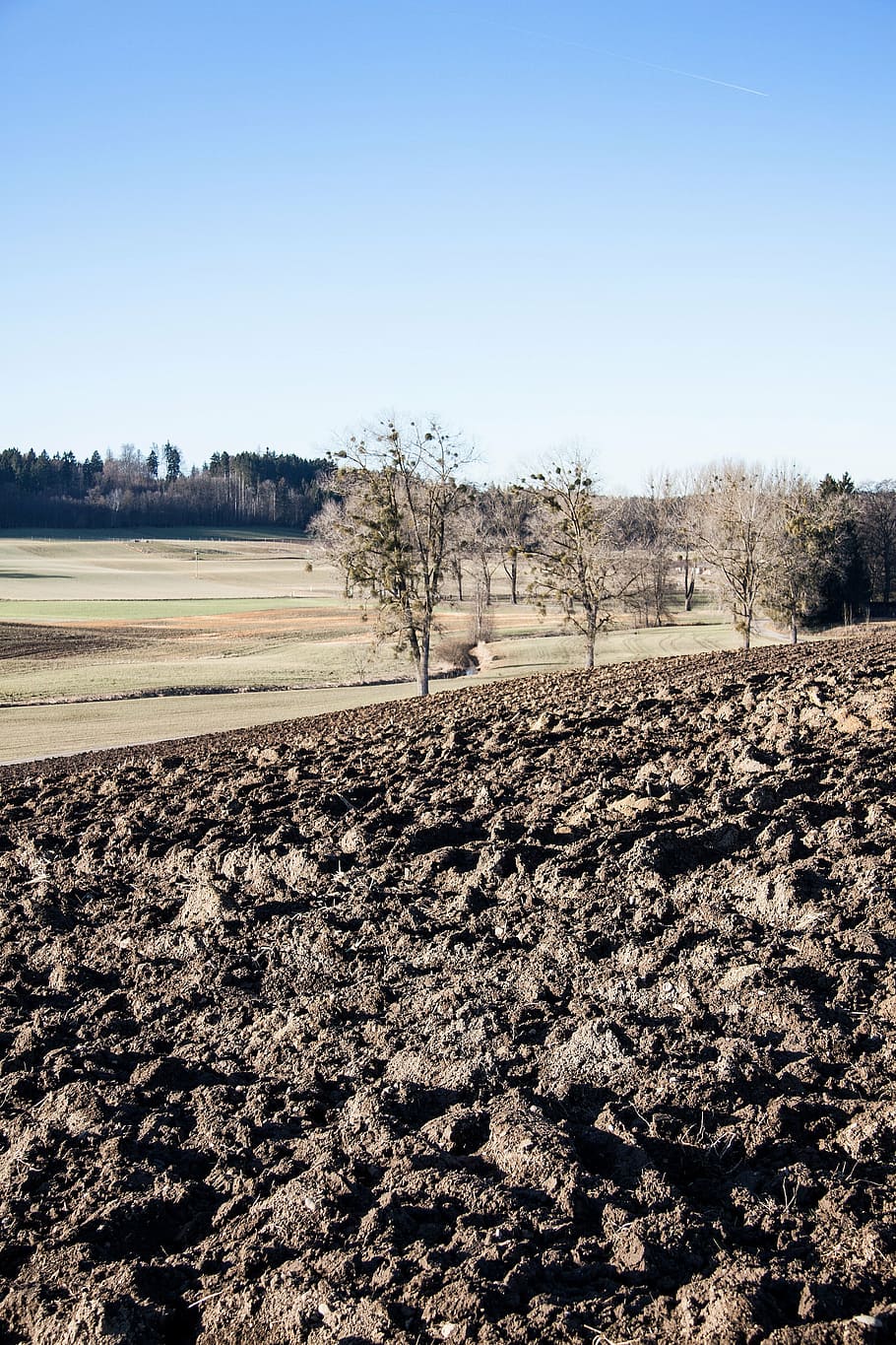 arable, plowed, earth, plaice, landscape, upper bavaria, spring HD wallpaper