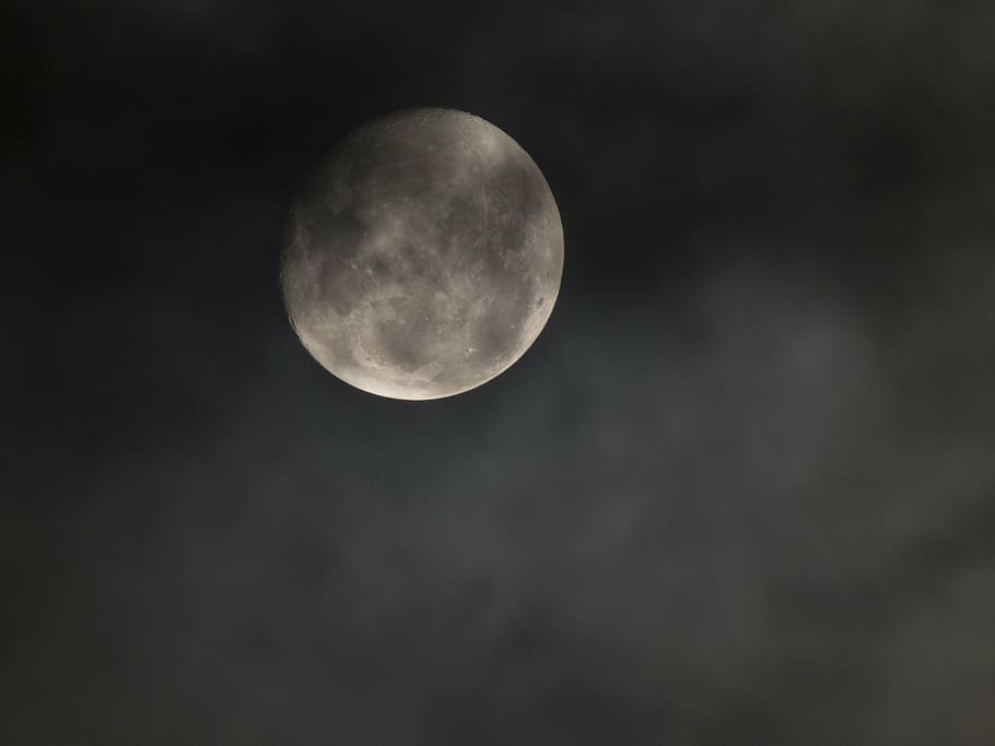 night sky, moon, astro, craters, space, astronomy, planetary moon HD wallpaper