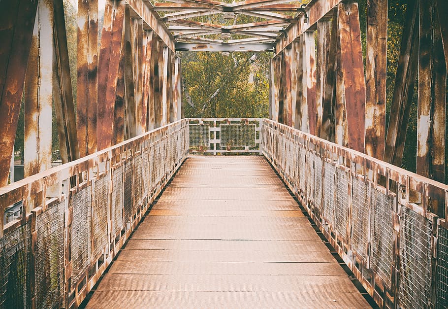 Bridge, Iron, Transition, built structure, architecture, the way forward HD wallpaper